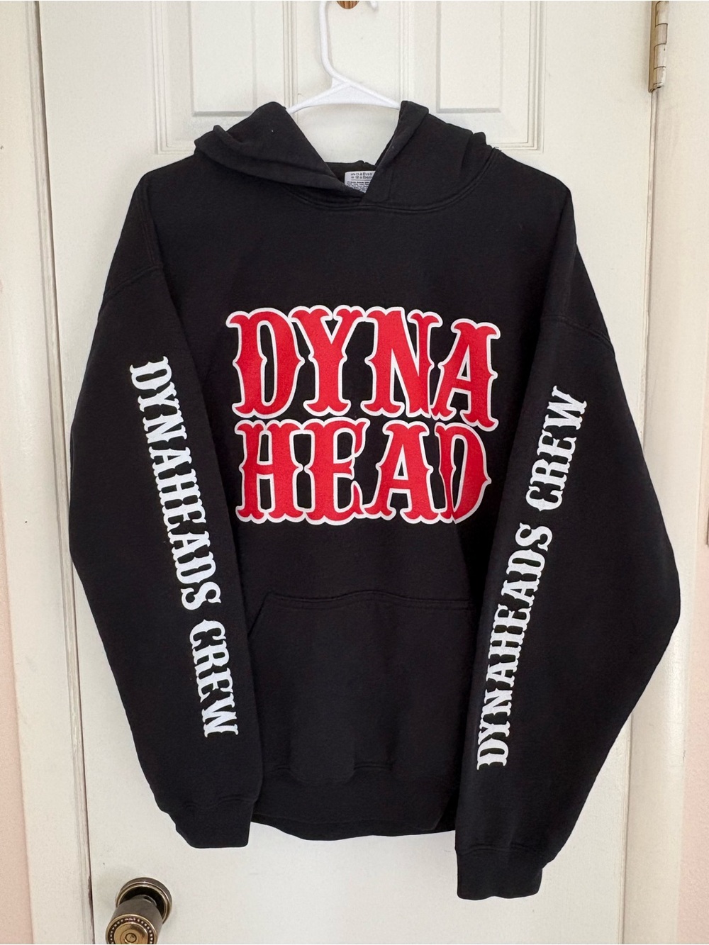 Gildan Black Pullover Hoodie with Red DYNA HEAD Logo